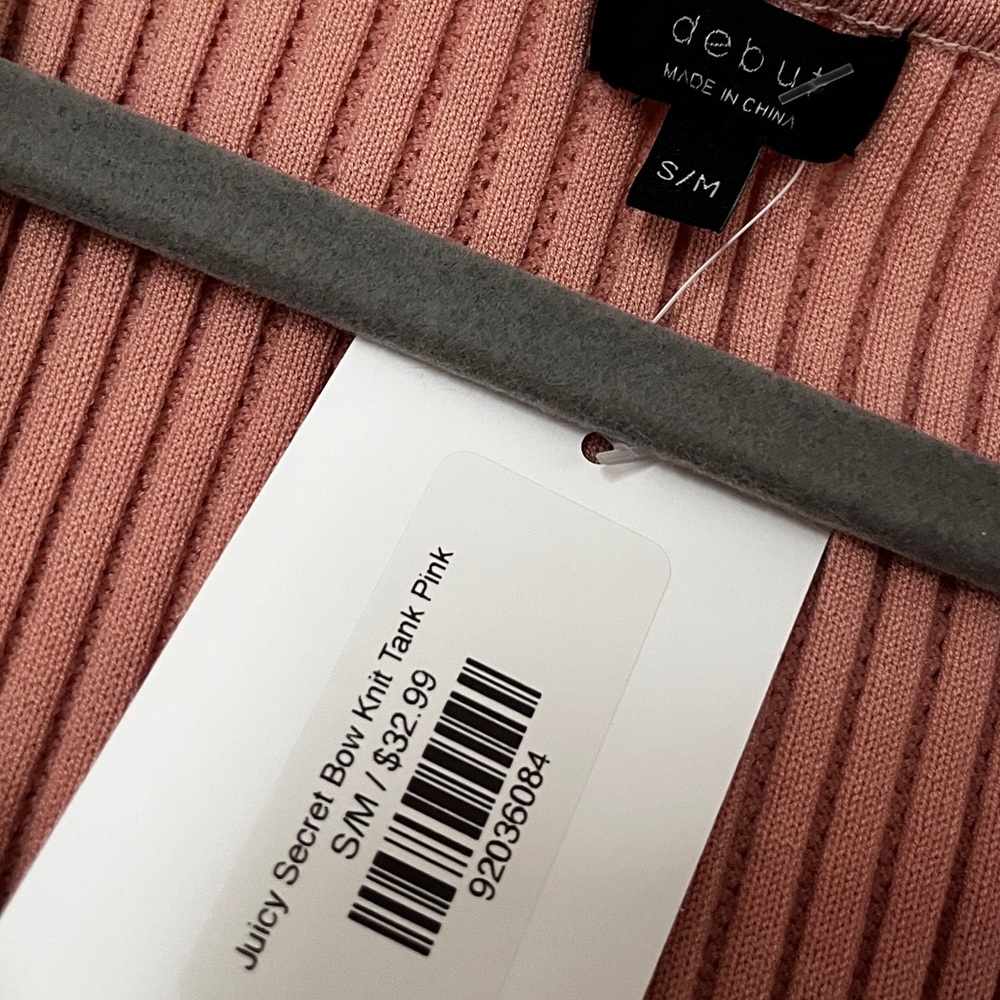 Debut Pink Ribbed Knit Tank Top - Picture 3 of 3